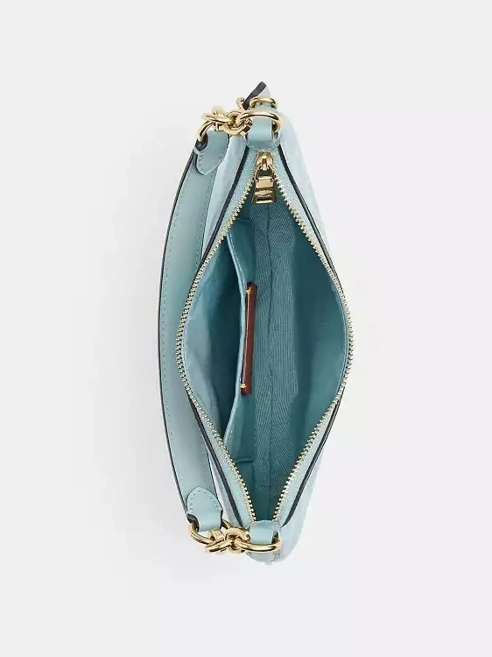 NWT!!! Coach Light Blue Mini Payton Bag In Signature Canvas Crescent-Shaped SB